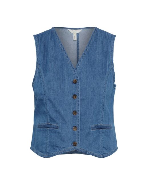 Sleeveless Tops di Part Two in Blue
