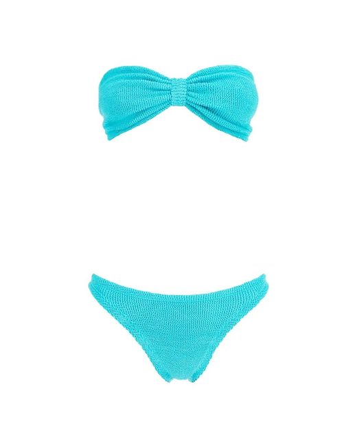 Hunza G Criss-Cross Bandeau Bikini Set in het Blue