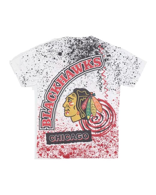 Mitchell & Ness Tops ,Veelkleurig ,Katoen Chicago Blackhawks Nhl Team T-Shirt in het White voor heren