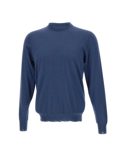 FILIPPO DE LAURENTIIS Blue Round-Neck Knitwear for men