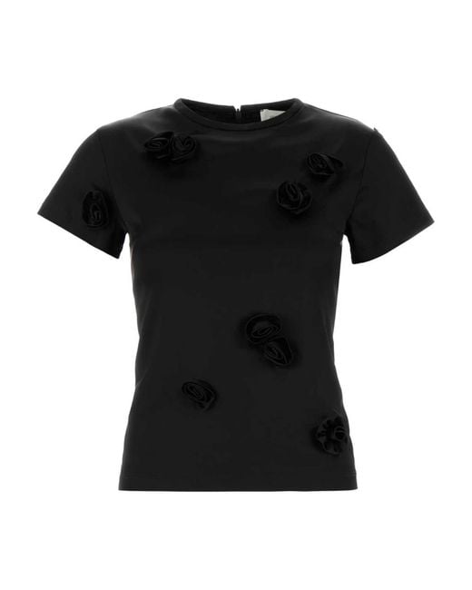Sportmax Overhemden ,Zwart ,Satijn Mendoza T-Shirt in het Black