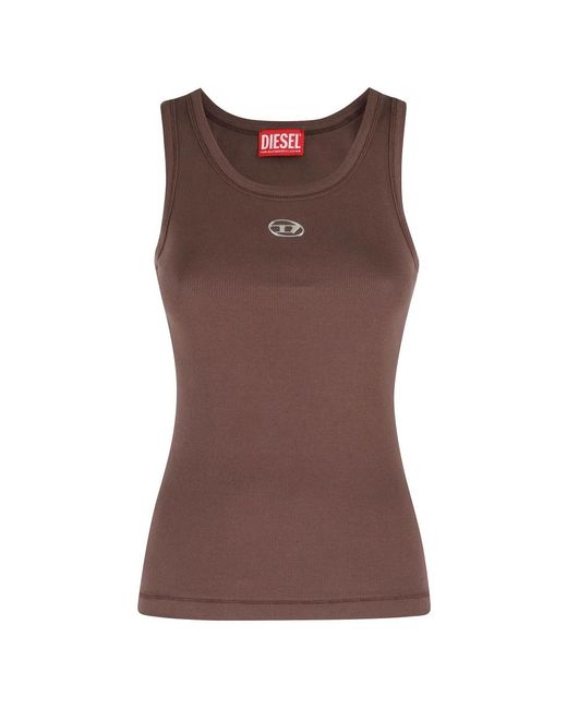 DIESEL Brown Sleeveless Tops