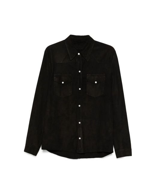 Salvatore Santoro Schwarze lederjacke gerader saum in Black für Herren