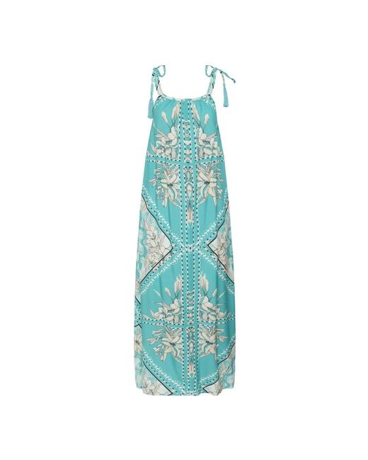 Cream Maxi Jurken in het Blue