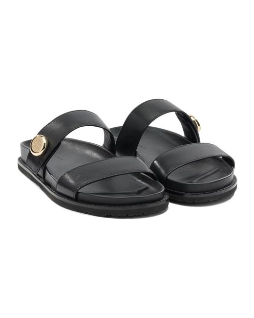 Tory Burch Black Sliders