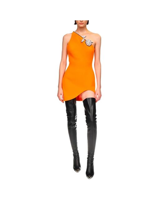 David Koma Orange Short Dresses
