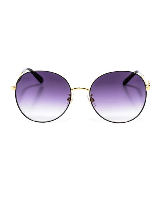 Swarovski Accessoires ,Geel ,Ronde Metalen Zonnebril in het Purple