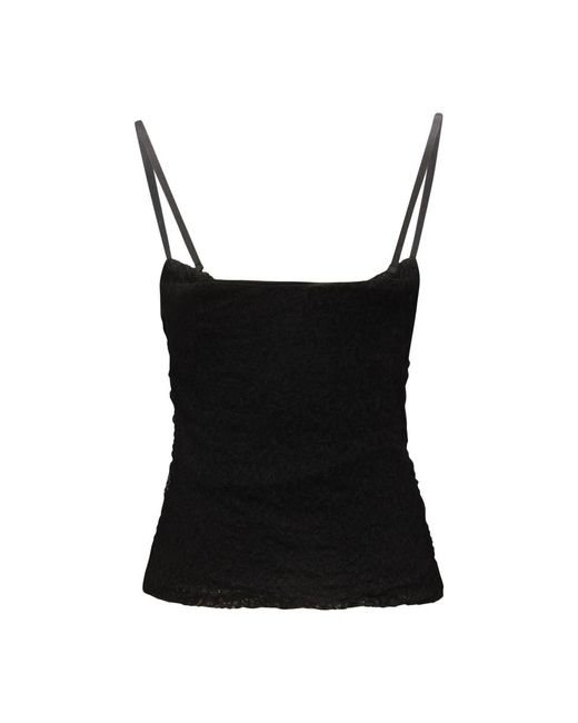 Gaelle Paris Black Sleeveless Tops