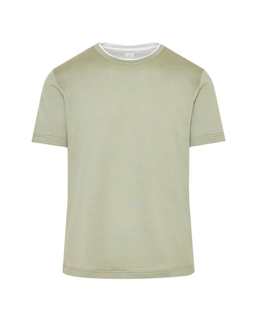 Eleventy Tops ,Groen ,Katoen Italiaans Katoenen T-Shirt in het Green voor heren