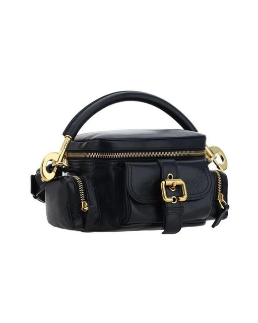 Chloé Black Leder-kameratasche mit mehreren taschen