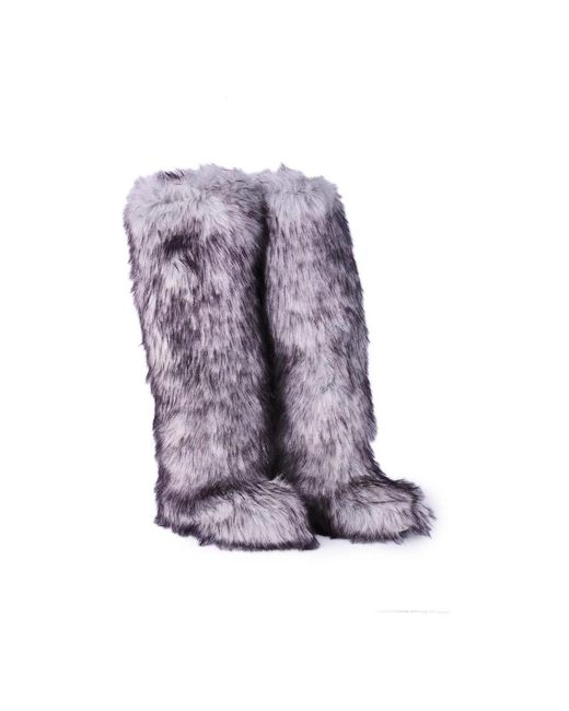 Dolce & Gabbana High Wolf Fur Sneaker Boots in Purple für Herren