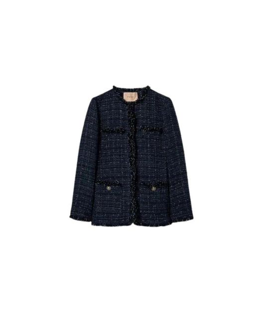 Twinset Blue Tweed Jackets