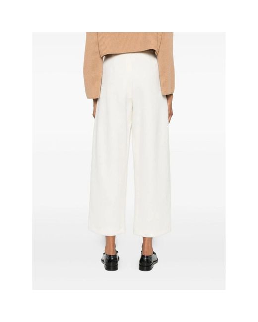 Max Mara White Wide Trousers