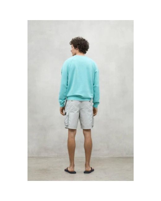 Ecoalf Klassischer Baumwollpullover Mit Rippdetails in Blue für Herren
