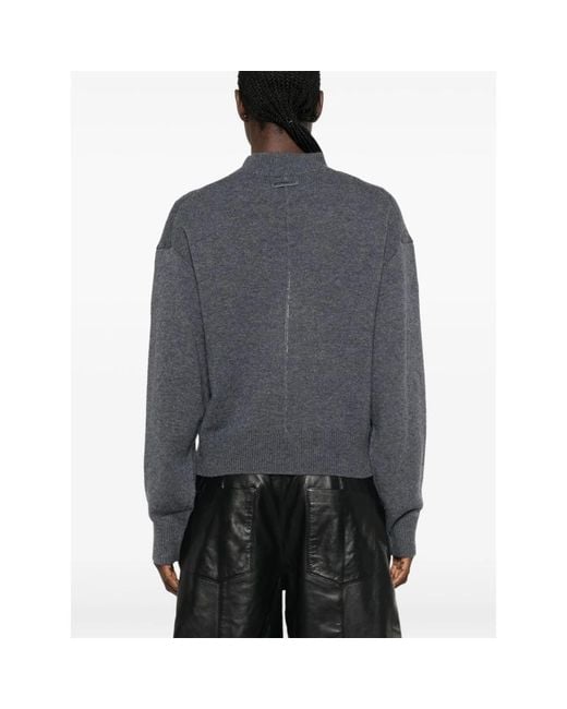 Pinko Gray Round-Neck Knitwear