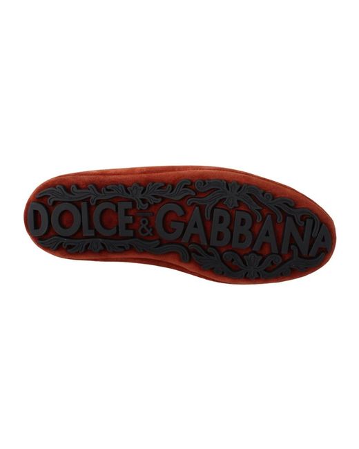 Dolce & Gabbana Kristallbestickte lederslipper in Red für Herren
