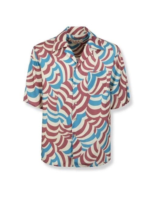 Marni Blue Short Sleeve Shirts for men