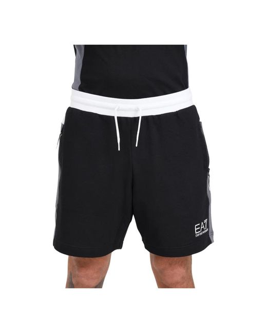 EA7 Black Short Shorts for men