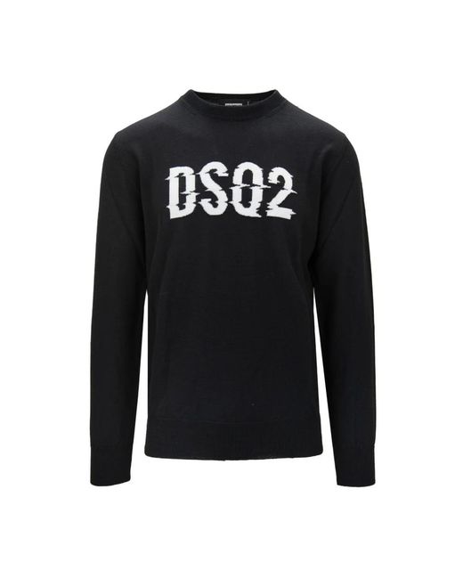 DSquared² Wollpullover mit logo in Black für Herren