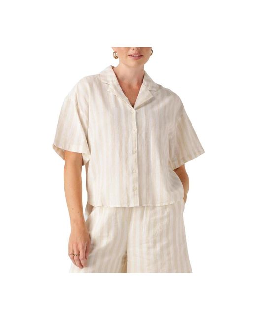SELECTED Overhemden ,Linnen Revers Shirt Voor Zonnige Dagen in het White