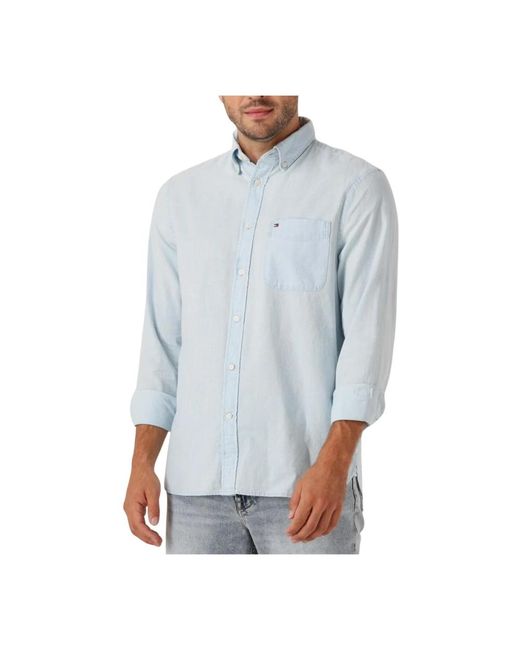 Tommy Hilfiger Casual Chambray Tasche Hemd in Blue für Herren