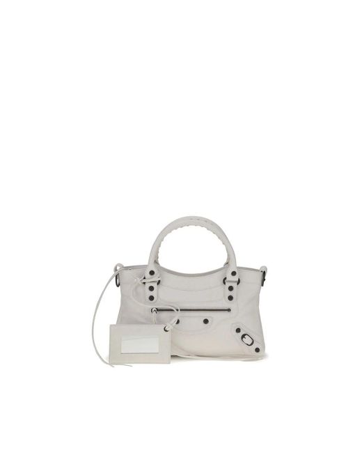 Balenciaga White City First Handtasche Mit Arena Storico Lammleder