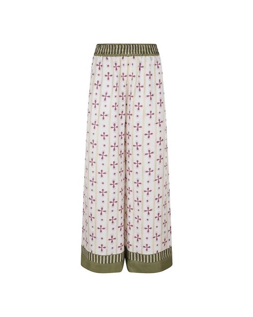 LaDoubleJ Multicolor Seidene Grüne Hose Für Frauen
