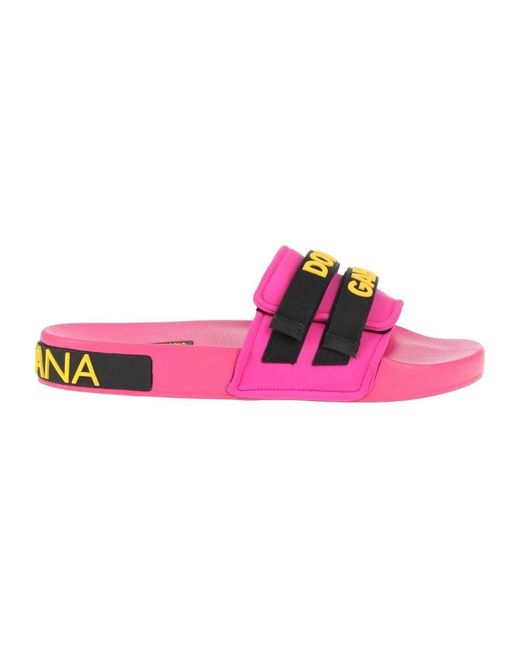 Flat sandali di Dolce & Gabbana in Pink