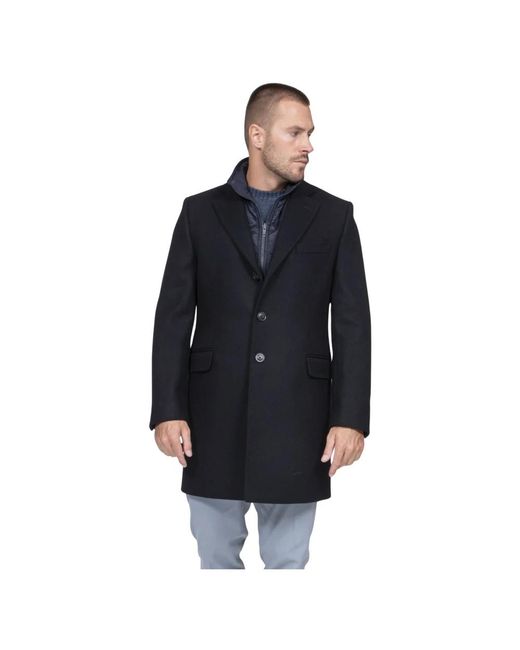 Fay Black Single-Breasted Coats for men