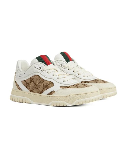 Gucci White Re-Web Sneakers