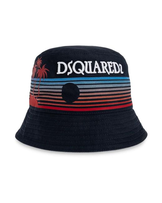 DSquared² Accessoires ,Blauw ,Katoen Hoed Met Geborduurd Logo in het Blue voor heren