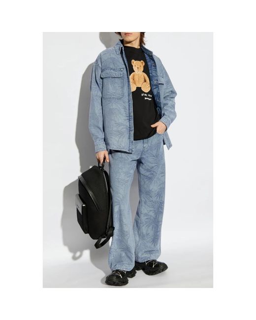 Palm Angels Denim Shirts in het Blue voor heren