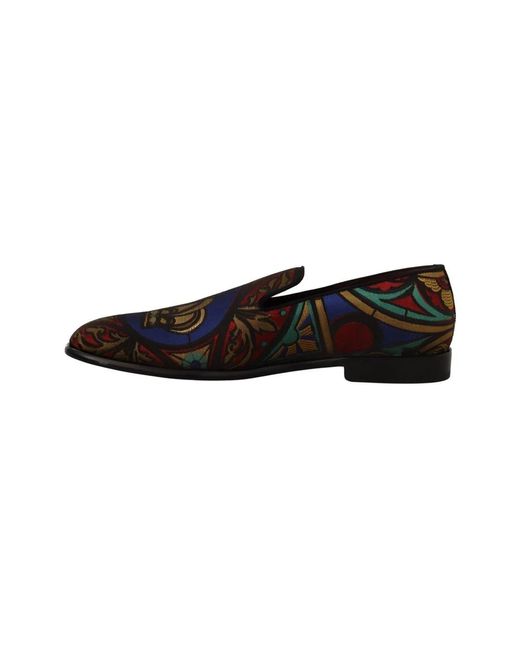 Dolce & Gabbana Jacquard crown loafers schuhe in Black für Herren