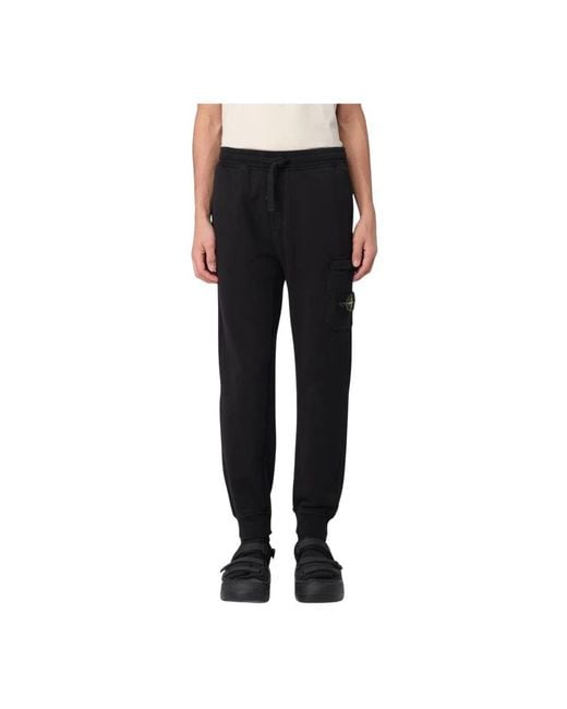 Stone Island Black Sweatpants for men