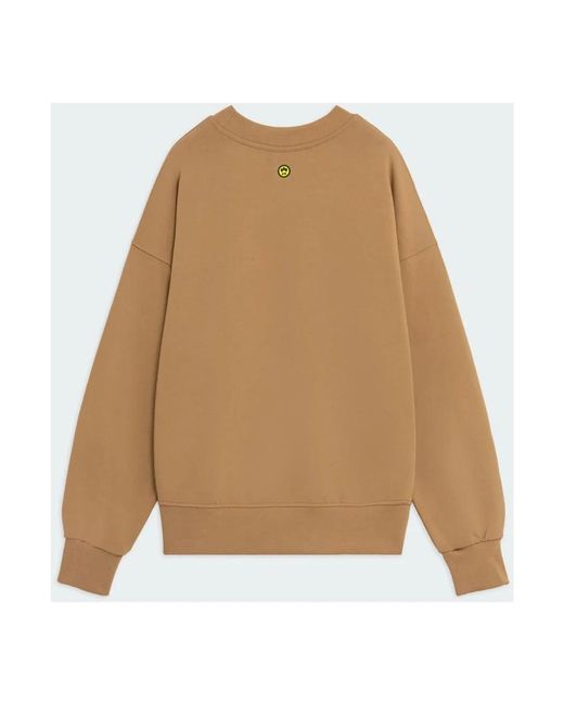 Barrow Hoodies & Sweatvesten ,Bruin ,Katoen Logo Crewneck Sweaters Lange Mouwen in het Brown voor heren