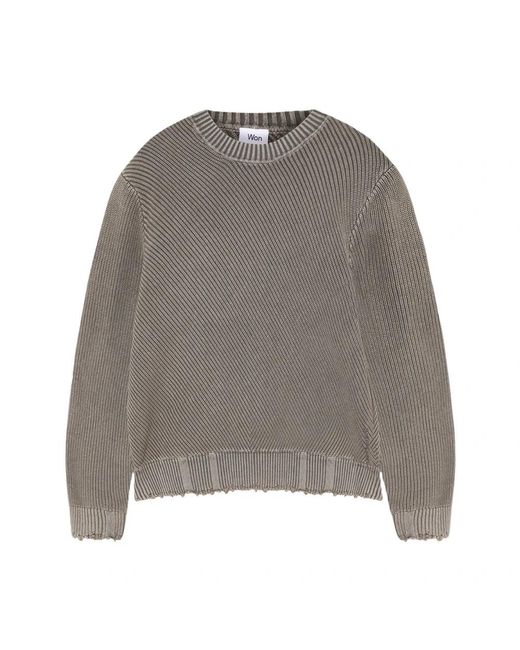 Won Hundred Gray Round-Neck Knitwear for men