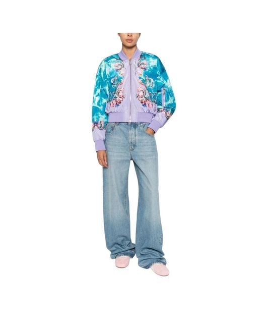 Versace Jeans Couture Blue Bomber Jackets