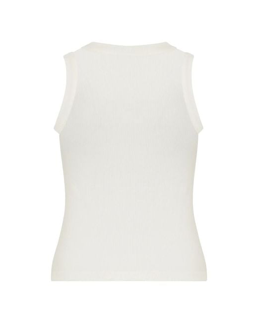 Des Phemmes White Sleeveless Tops