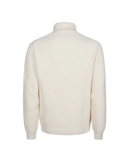 Fay Truien & Vesten ,Wit ,Wol Comfortabele Gebreide Coltrui in het White voor heren