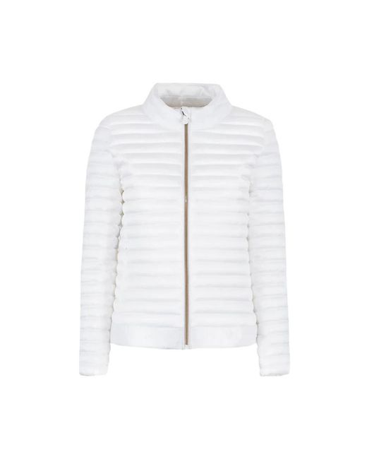Save The Duck Jassen ,Wit ,Nylon Witte Gewatteerde Alyssa Jas Met Rits in het White