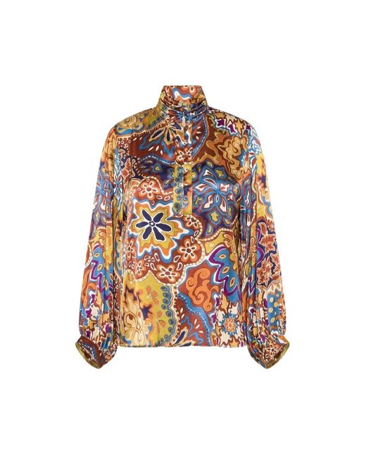 Thierry blusa de seda de satén Momoní de color Multicolor
