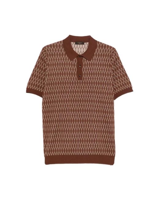 Zanone Brown Polo Shirts for men
