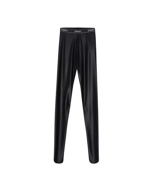 Leggings negros elegantes de mezcla de poliamida Saint Laurent de color Black