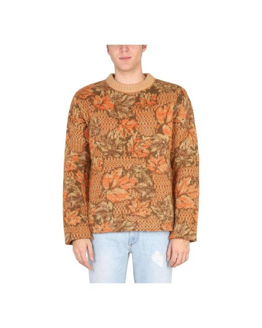 ERL Orange Round-Neck Knitwear for men
