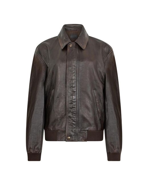 Prada Gray Leather Jackets for men