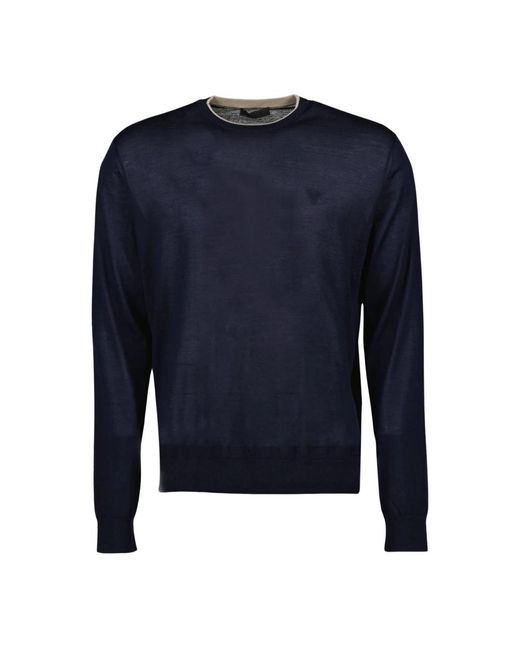 Prada Blue Round-Neck Knitwear for men