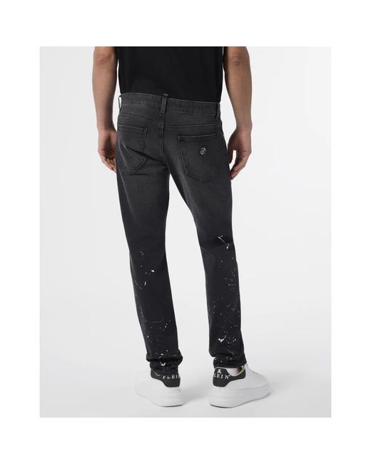 Philipp Plein Black Slim Fit Jeans for men