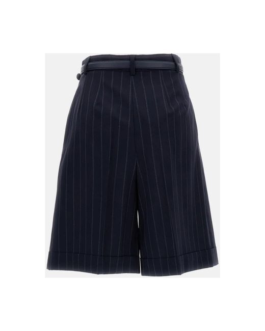 Max Mara Pinstriped Bermuda in het Blue