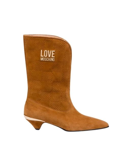 Love Moschino Brown Cowboy & Biker Boots