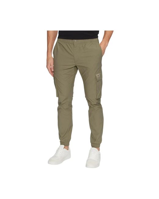Calvin Klein Green Slim-Fit Trousers for men